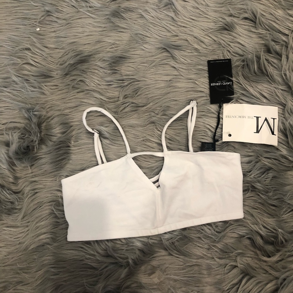 David Lerner White Crop Top Bralette